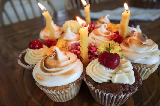 Beeswax Birthday candles (Pck of 4 Candles)