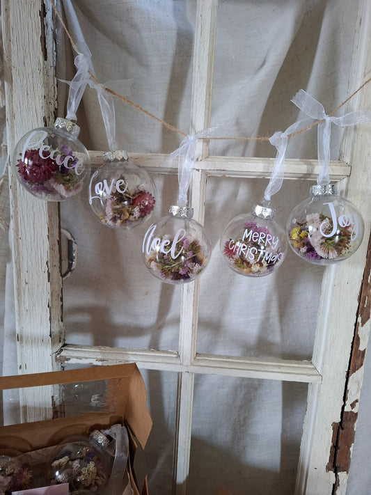 Vinyl Printed Baubles - 4 Pack